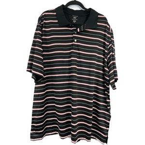 George Men's Top Polo Black/Red/White Stripe Size 3XL (54-56)
